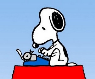 Snoopy writing a story